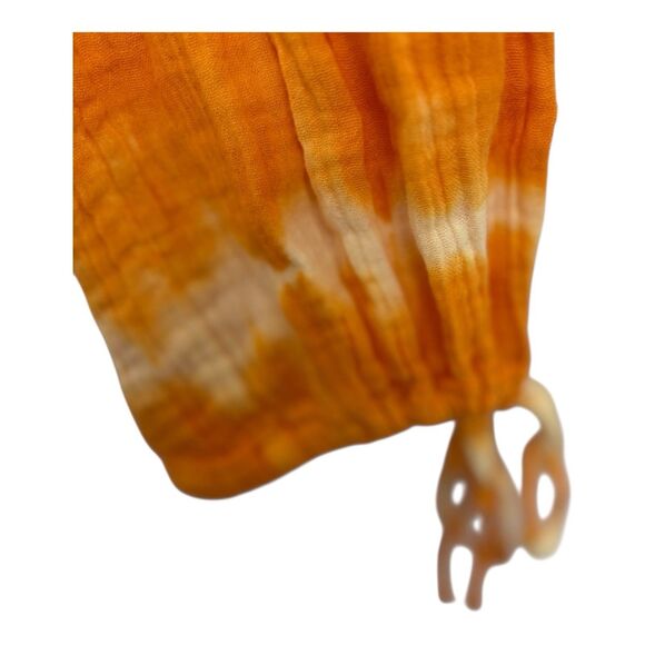 Coniglio Palm Beach Pants Orange Hand Tie Dye One Size Tapered Legs Drawstring - Picture 3 of 9